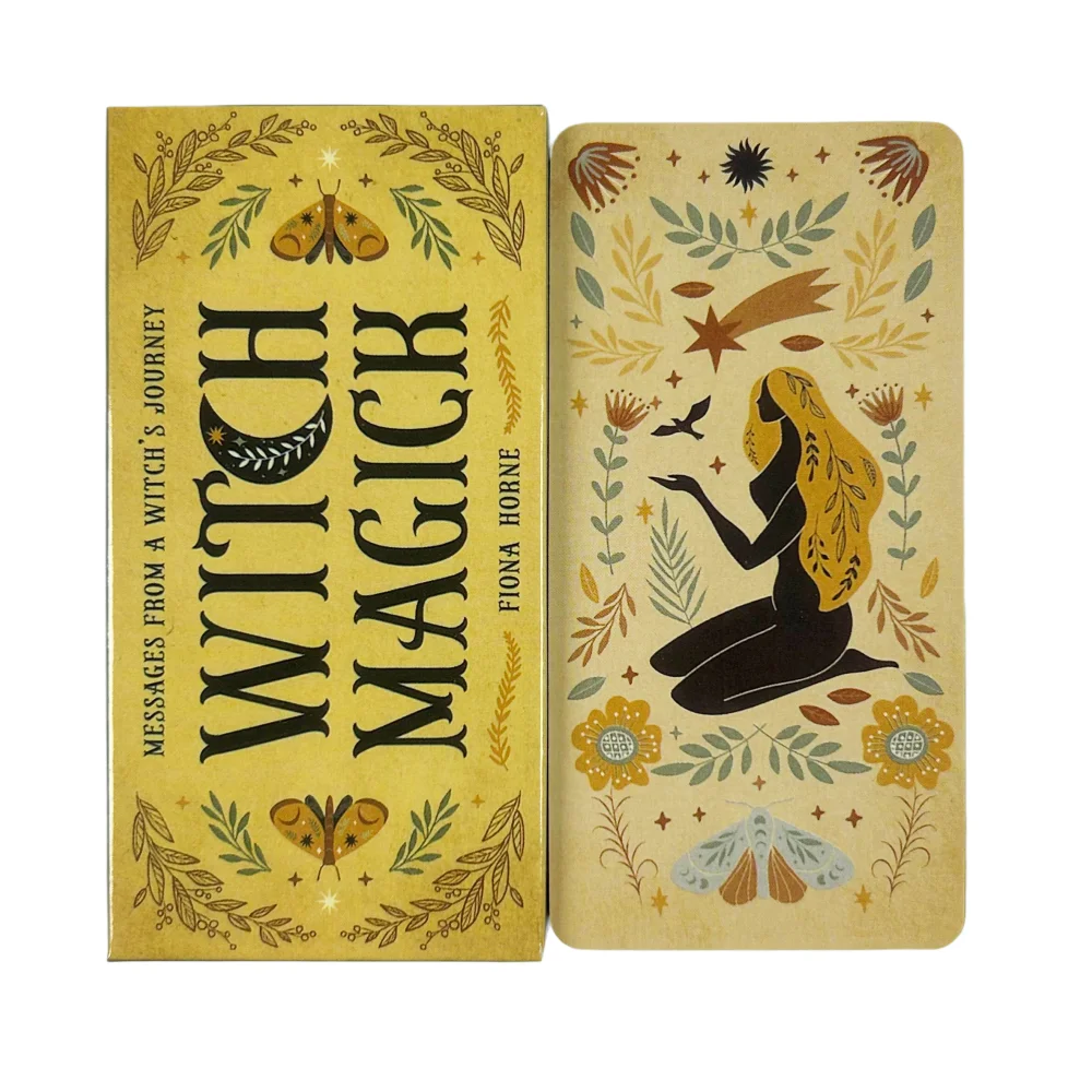 Witch Magick Oracle Deck 40 Pcs Inspiration Cards With Keywords English Version Witch's Fate Divination Tarot Cards Party Game