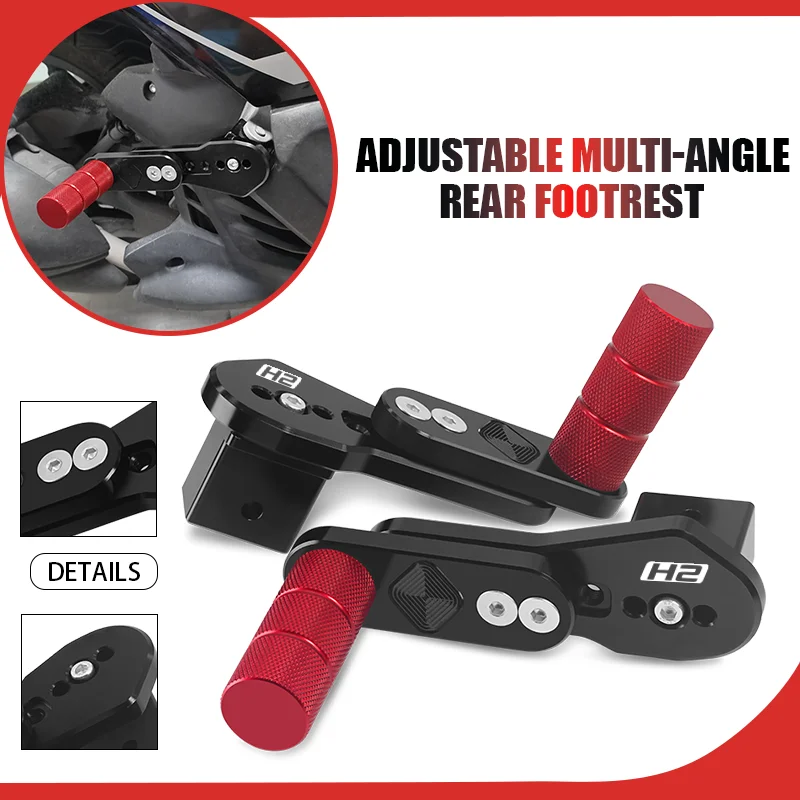 

new Motorcycle Rear Passenger Foot Peg For NINJA H2 SX 18-24 ZH2 20-24 Adjustable Multi-Angle Telescopic Foot rests Pedal h2