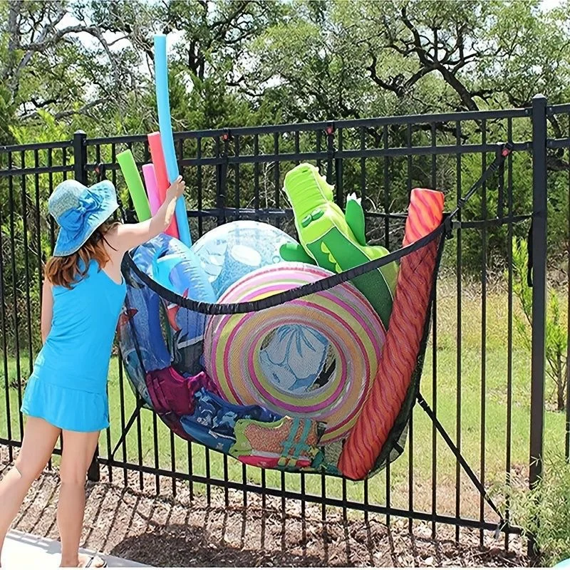 Outdoor Swimming Pool Storage Mesh Bag Large Capacity  Beach Inflatable Toy Hanging Storage Bag Multi-Functional Storage Net Bag