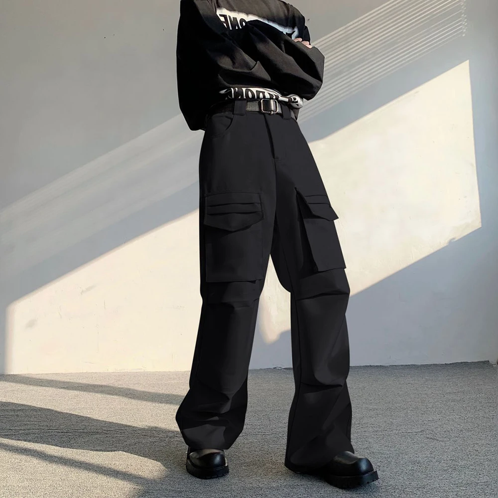 

Mens Cargo Pocket Pleated Straight Leg Pants Summer Streetwear Fashion Youth Niche Outdoor Casual Pants Men'S Clothing 2026 New