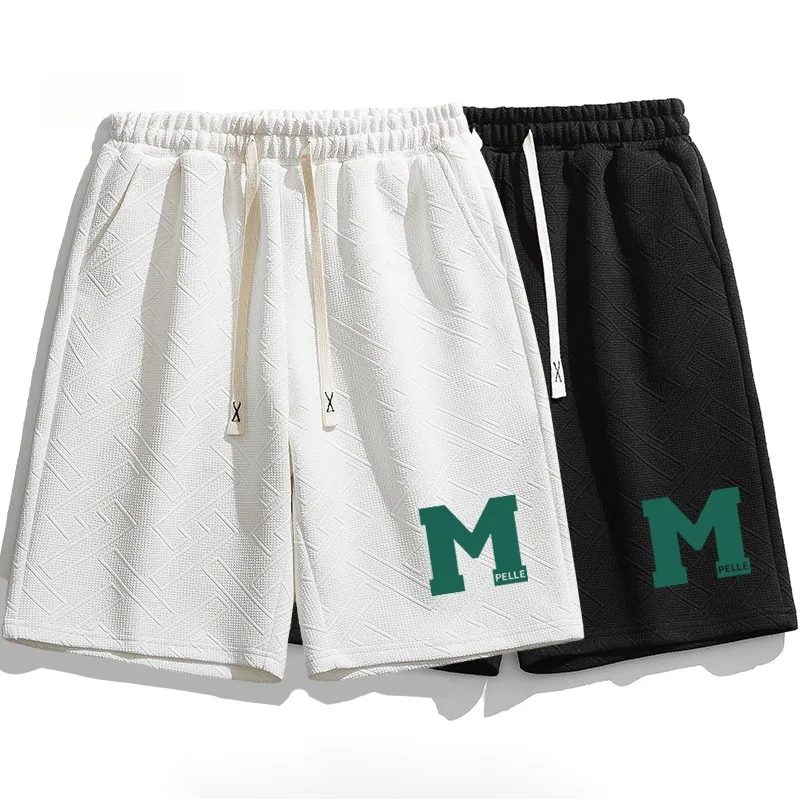 Summer Men's Basketball Shorts Fashion Sports Shorts Outdoor Casual Men's Clothing Exquisite Pattern White Oversized Shorts 2024