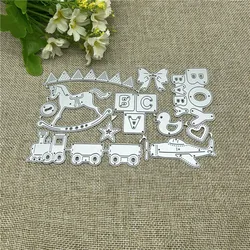 12PCS-SET BOY BABY Lacemetal cutting dies  mold Round hole label tag Scrapbook paper craft knife mould blade punch stencils dies