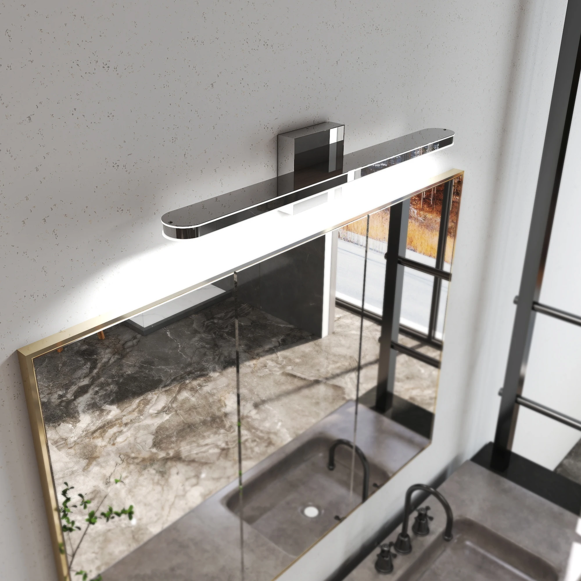 L002015-L600-W1C Modern Style Mirror Front Light, Energy-Saving, Waterproof, Rust-Proof, Electrical Safety Certified, Suitable for Bathroom Vanity, Led Light Source, Dimmable, Simple Design