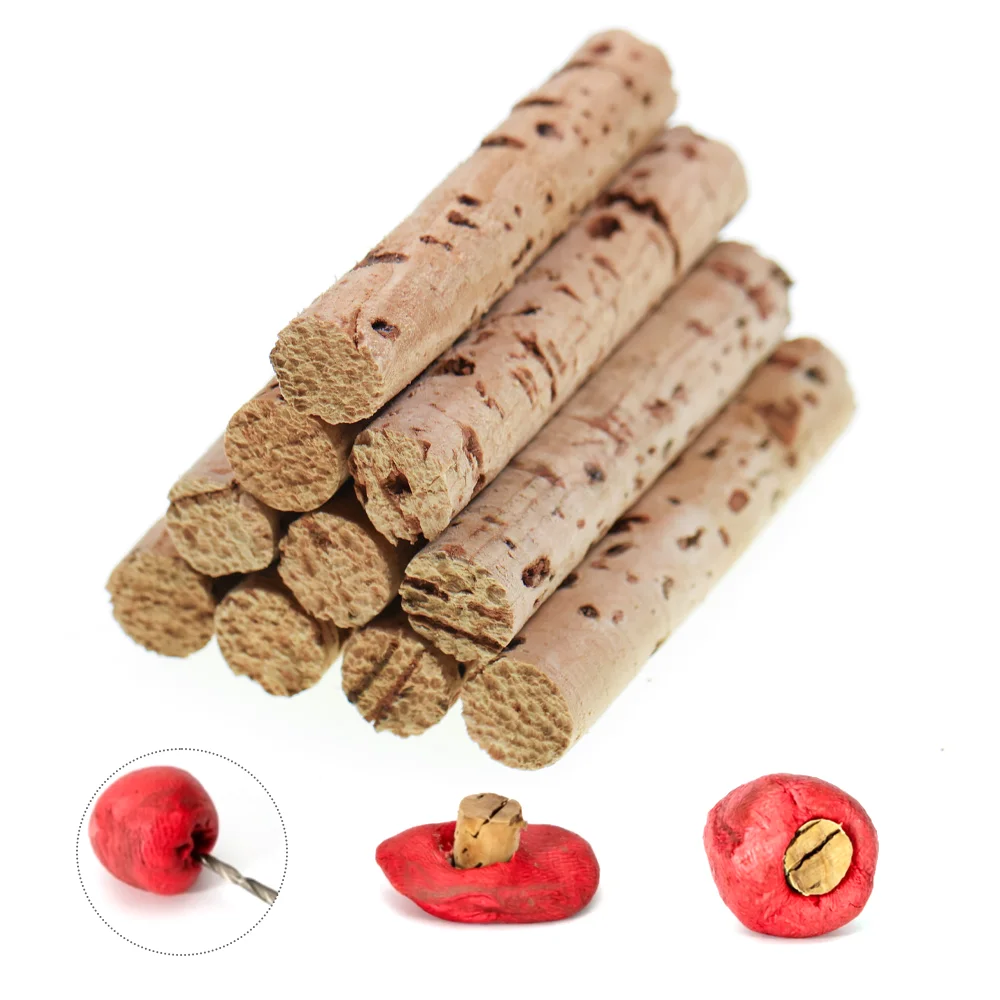 8 unidades de palos de corcho de 6mm y 8mm para pesca de carpa, de madera de roble con flotabilidad, para cebo de carpas, boilies flotantes, montajes Chod, Zig Rig y Method Feeder