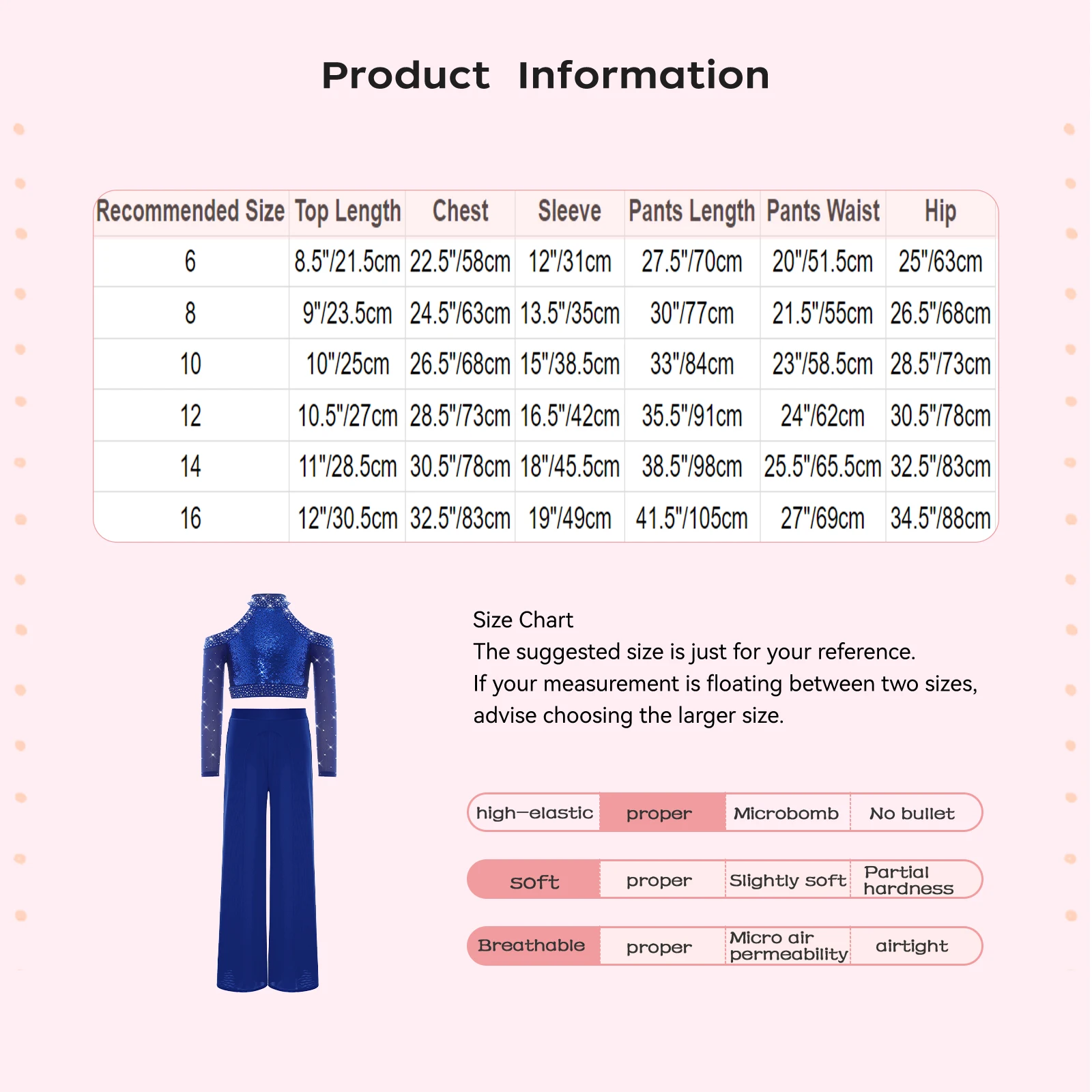 Kids Girls Modern Lyrical Dance Costume Cold Shoulder Long Sleeve Back Sequins Crop Top with Mesh Pants for Figure Skating