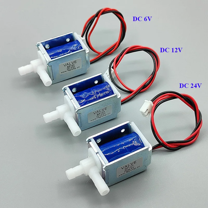 Mini válvula solenoide eléctrica, válvula de Control de flujo de agua, microválvula de riego de flores, normalmente cerrada, CC 6V, 12V, 24V, N/C