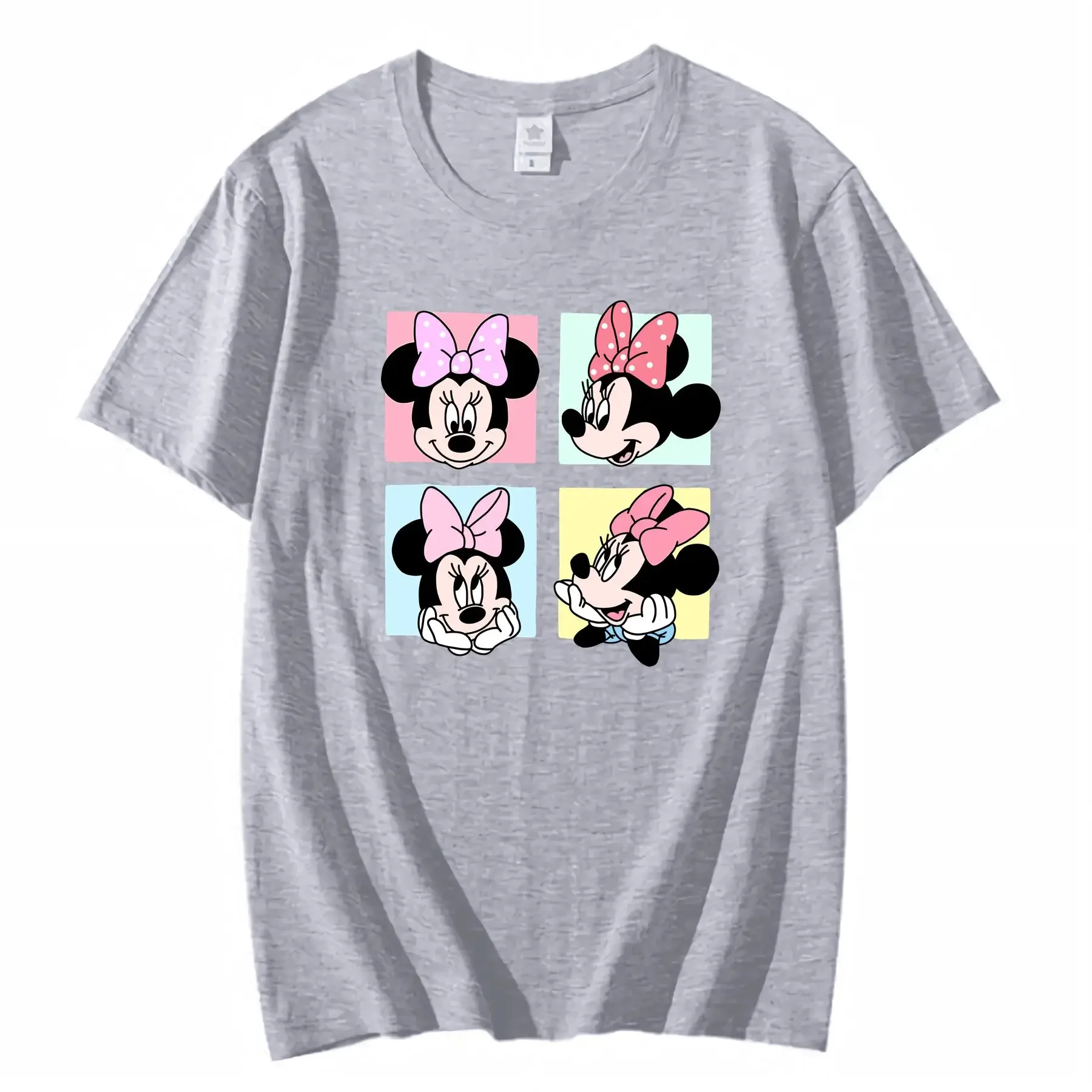 ميني ماوس الوردي رايون مزيج طاقم الرقبة تي شيرت للفتيات مع تصميم الرسوم المتحركة لعوب عارضة الصيف أعلى الكمال عيد الفصح #3