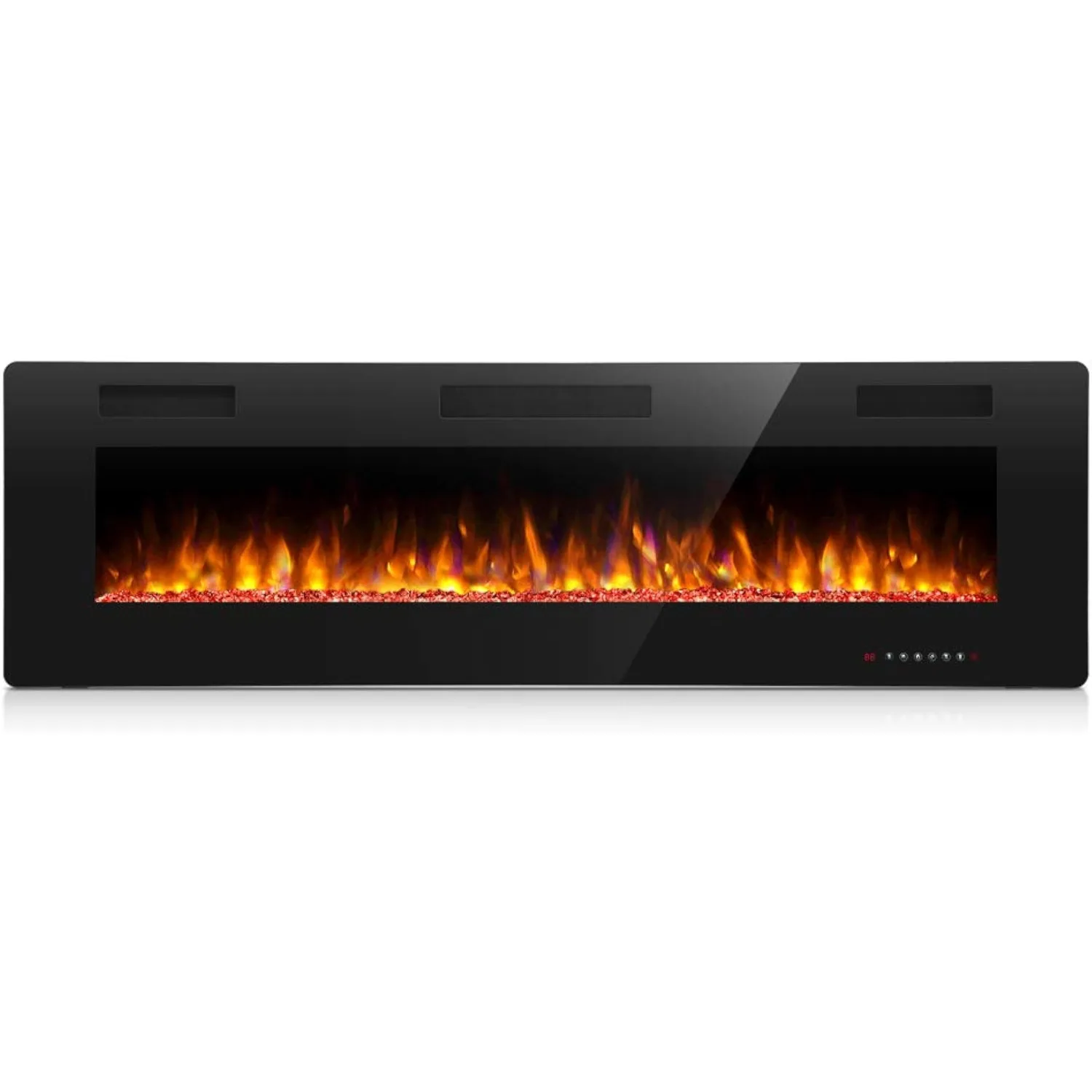 42 Inch Electric Fireplace in-Wall Recessed & Wall Mounted,Linear Fireplace w/ Multicolor Flame, Control by Touch Panel & Remote