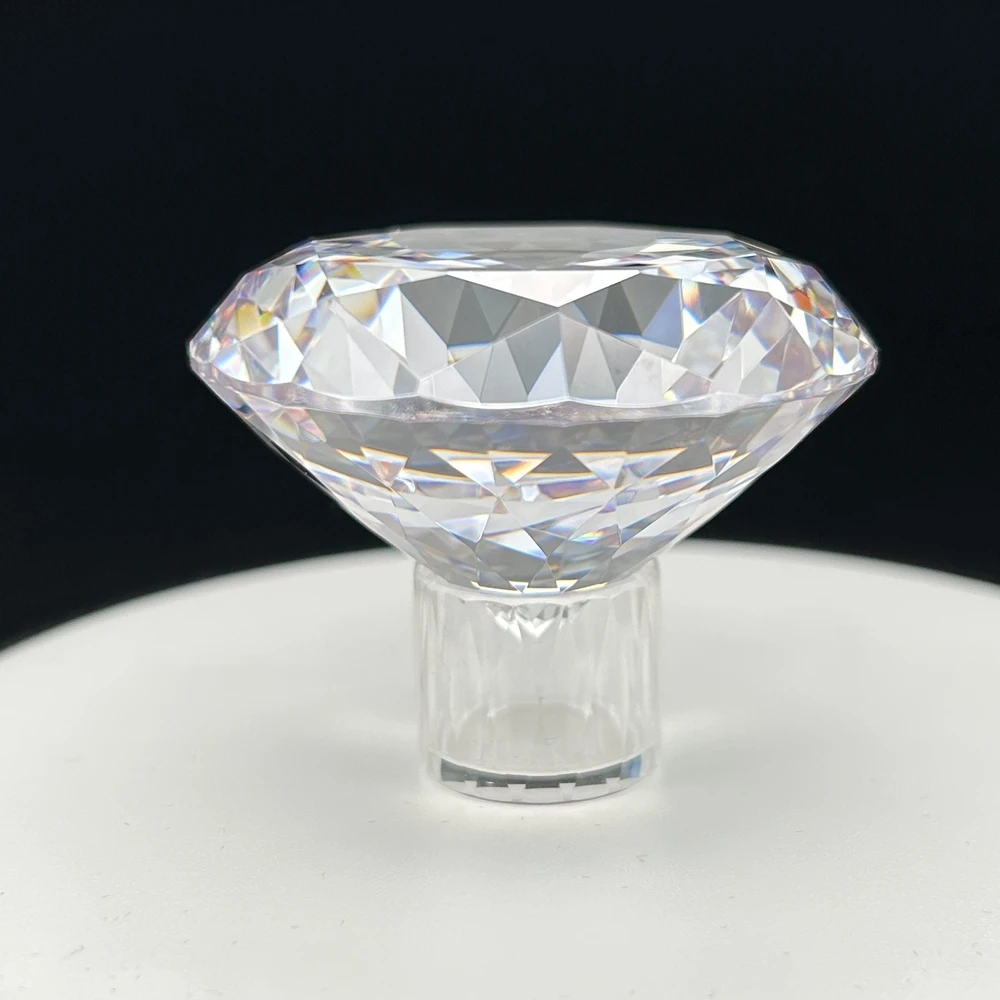 Meisidian 50 mm 850 Karat 100 facettierter Schliff weißer Zirkonia-Stein, synthetischer CZ-Diamant