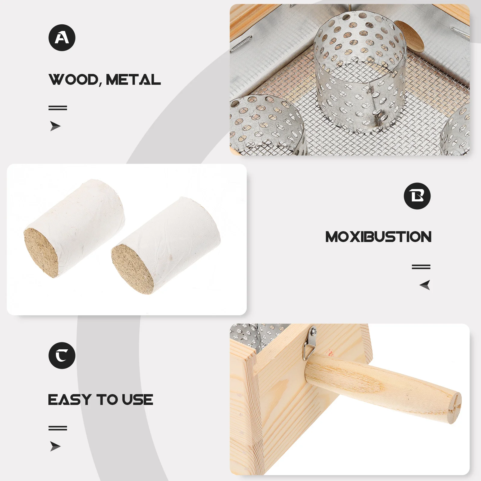 

Wooden Moxibustion Box Portable Antiscald Burner Case Durable Metal Material Safe Stable Treatment Tool Gift Moxibustion Box