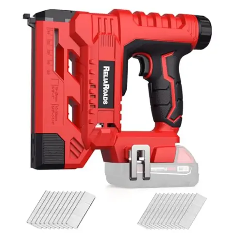 2-in-1 Cordless 18GA Brad Nailer 1/4 Crown Stapler for DIY Upholstery Home Renovation Lightweight Aluminum Body Black/Gray 1600