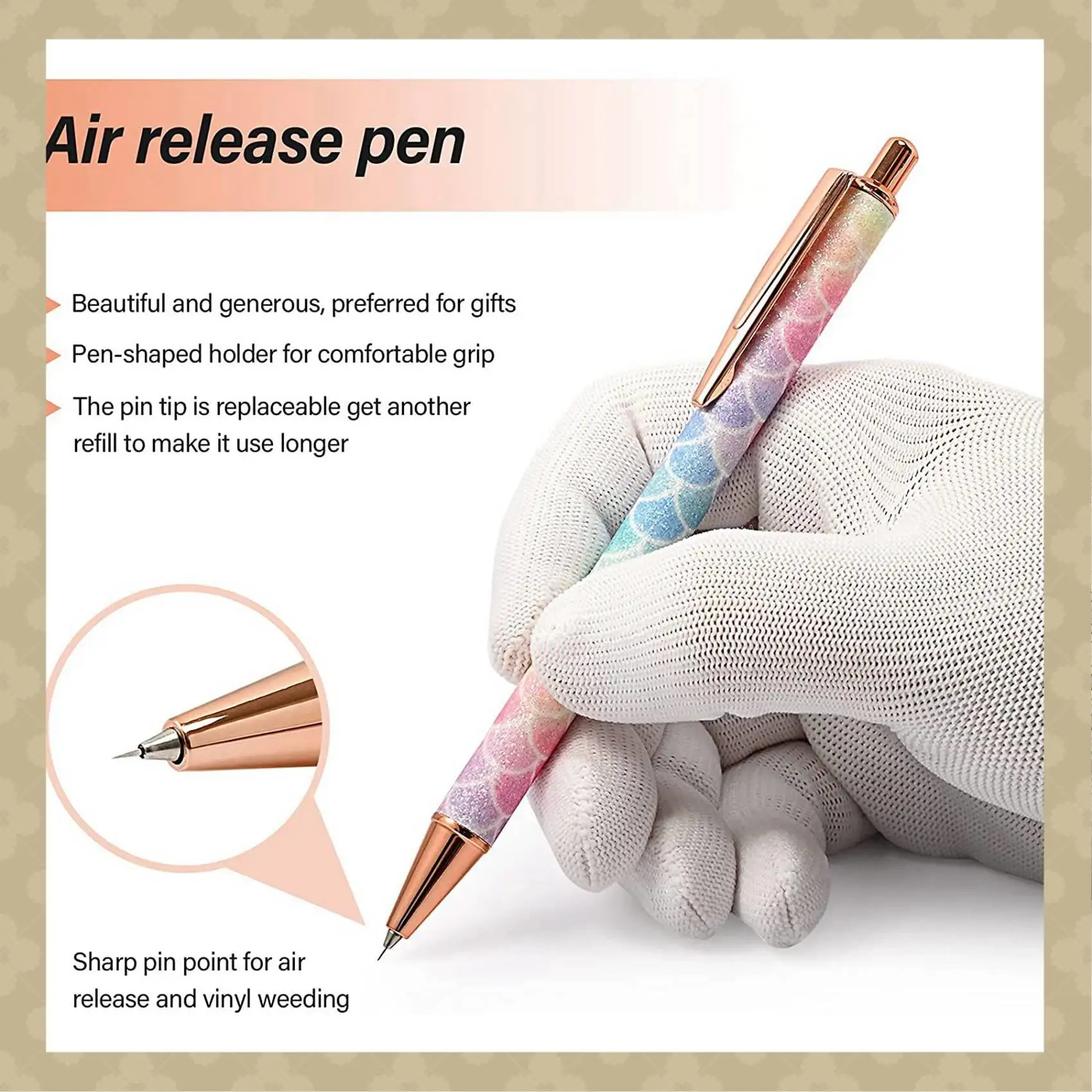 

AB45 2X Air Release Pen Tool Pin Pen Craft Vinyl Air Release Weeding Tools