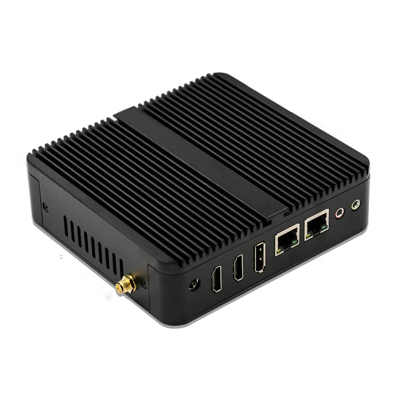 J6412 Mini X86 مصغرة بدون مروحة التحكم الصناعي مضيف الكمبيوتر الصغير IPC هيكل HDMI مزدوج السلسلة