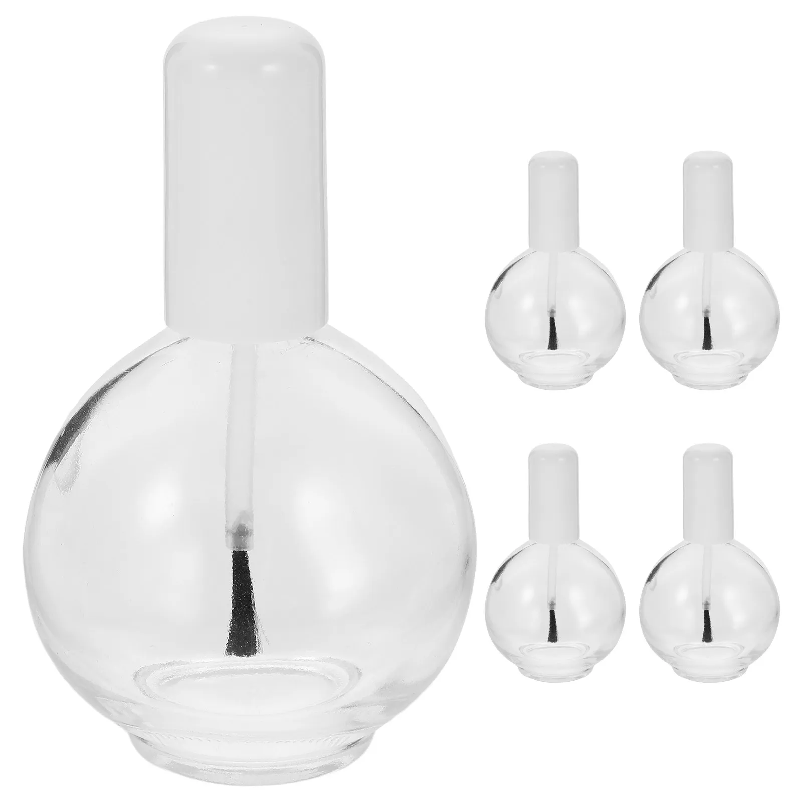 ขวดน้ำยาทาเล็บขนาดเล็ก 5 ชิ้นพร้อมฝาปิดภาชนะแก้วกันรั่วสำหรับเจลทาเล็บ พกพาสะดวก เหมาะสำหรับการใช้งานในการเดินทางกลางแจ้ง