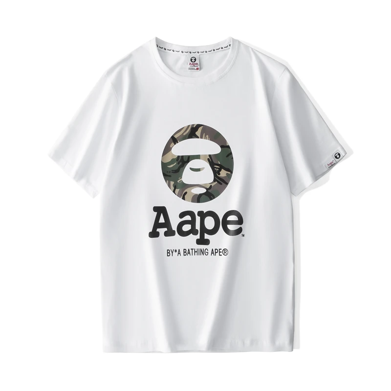 

высокое качество, модная одежда Aape, хлопкова повседневная летняя футболка, мужская и женская одежда, футболки, мужские уличные топы