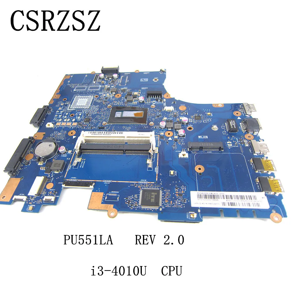 For ASUS  PU551LA PU551L Laptop motherboard   REV 2.0 with i3-4030u CPU PU551LA Mainboard  Test ok