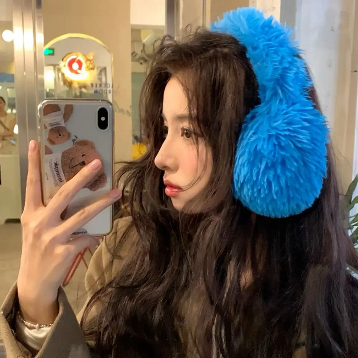 Solid Plush Earmuffs Korean Outdoor Cycling Cold Proof Y2k Fluffy Ear Muffs Ear Protection Winter Headphones Ear Warmerss ladies