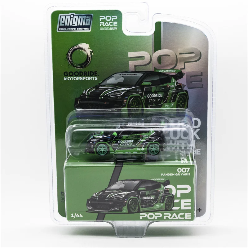 

Chase enigma x Pop Race 1:64 GR Yaris Pandem Rocket Bunny Goodride Green-Black Blister Card Version