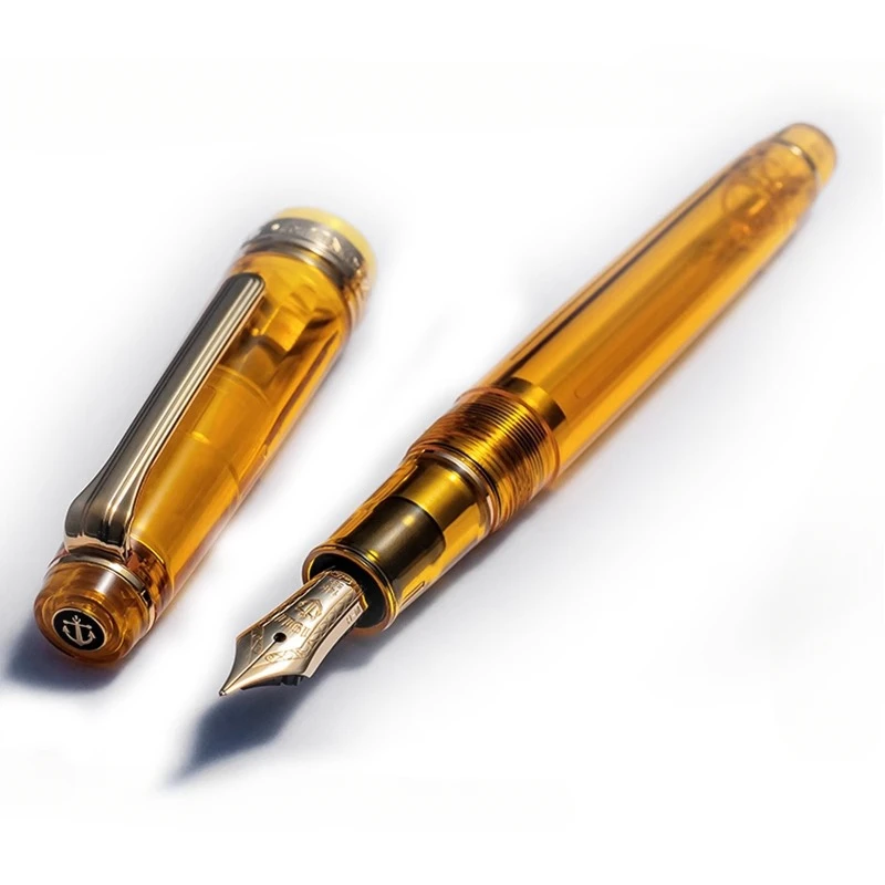 

Japanese Sailor Transparent Amber Resin Fountain Pen 14K Gold F 0.5MM Nib Ink Pen Luxury Business Writing School Stationery Gift