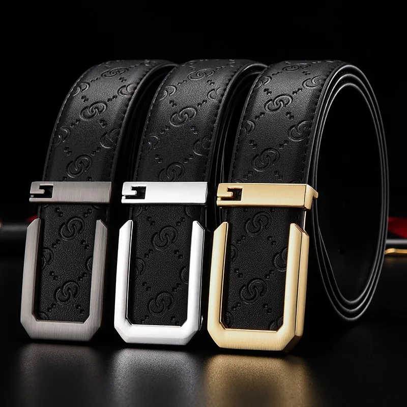 

Men's Belt Slide Buckle Belt for Men Luxury Brand Design Waistband Fashionable Casual Belt Male