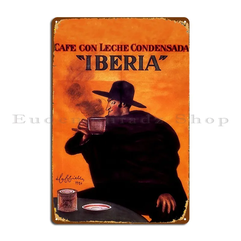 Leonetto Cappiello Iberia Coffee Advertising Poster Metal Sign Pub Mural Decoration Create Custom Club Tin Sign Poster