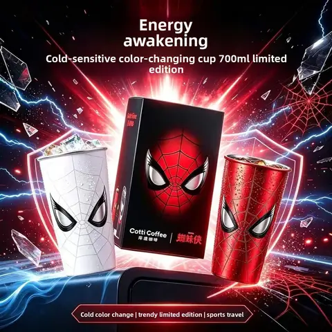 Presale Spider Man Collaboration A New Day Movie Themed Water Cup Limited Cold Change Cup Travel Mug Periphery Collection Gift