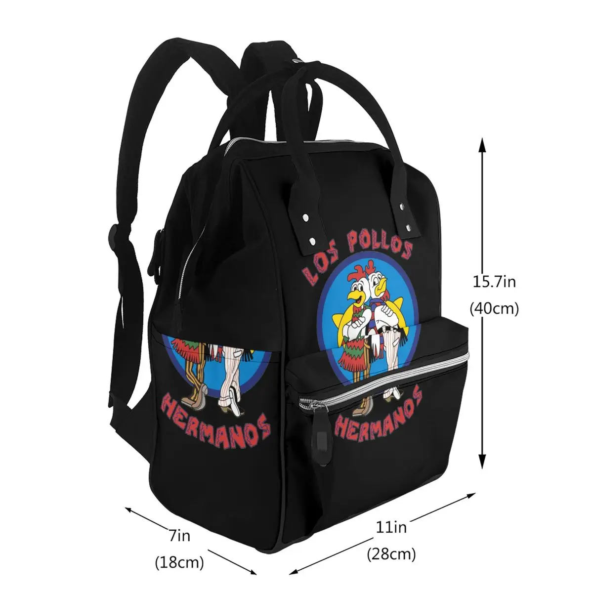 Custom Bib Breaking Bad LOS POLLOS Hermanos Student Backpack School Bag Hiking Travel Daypack for Men Women Bookbag