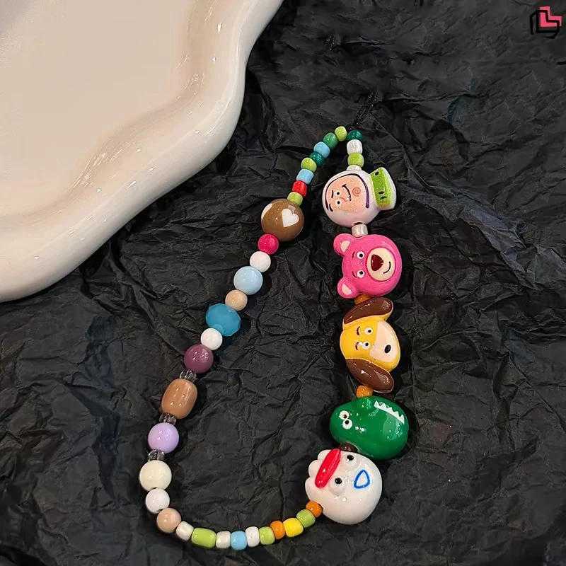 Disney Toy Story Phone Lanyard Hanging Wrist Strap Anti-lost Phone Case Lanyard Cartoon Cute Key Pendant Women Bag Charm Chain