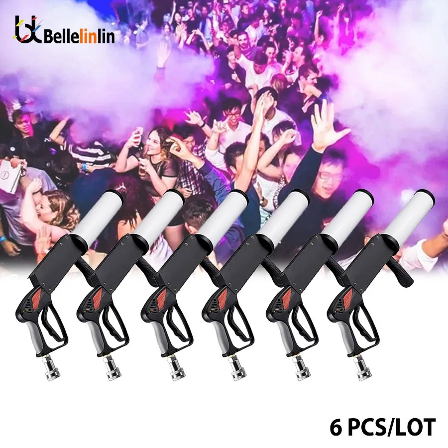 

0 Tax 6Pcs Carbon Dioxide Gas Column Gun Bar RGB Party Led DJ Stage Co2 Jet Machine Effect Fogger Smoke Gun smoke lighting