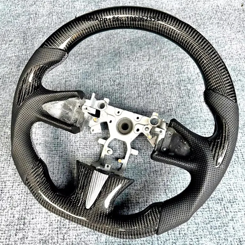 Suitable for Q50 14-23 Custom Carbon Fiber Steering Wheel Luxury Perforated Leather Sports Steering Wheel Upgrade Q60