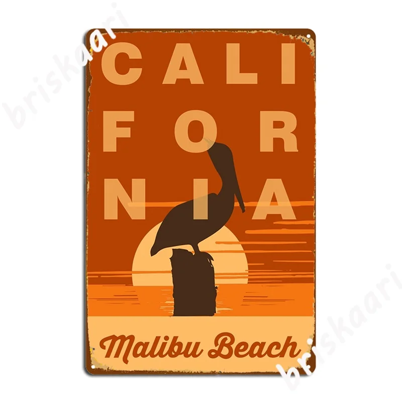 Malibu California Metal Plaque Poster Cinema Kitchen Wall Wall Decor Printing Tin Sign Poster