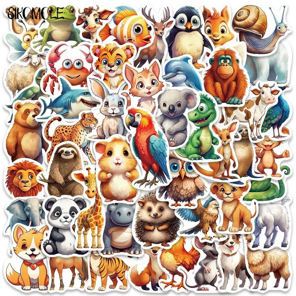 10/30/50PCS Cartoon Cute Little Animal Stickers Kawaii For DIY Travel Luggage Guitar Fridge Laptop Graffiti Sticker Kids Decals