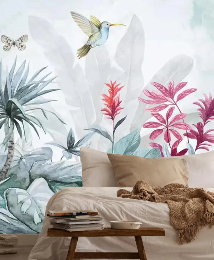 

Tropical Plant Banana Leaf Elk Pattern Pattern Home Digital Pattern Mural Customize Any Size Background wall murals 3d wallpaper