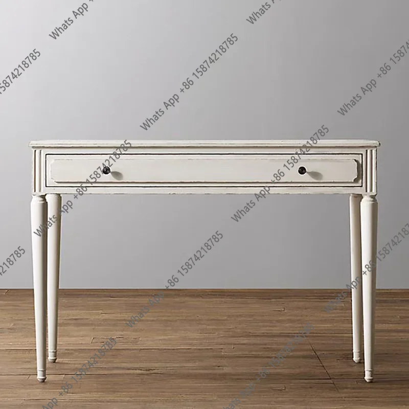 

W Американский простой современный письменный стол из цельного дерева, французский неоклассический учебный стол и стул, комбинация на заказ