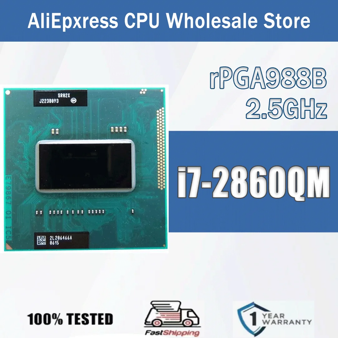 Intel Core i7-2860QM 2,5 GHz 4 núcleos 8 hilos 8M 45W i7 2860QM ordenador CPU procesador servidor Socket G2/rPGA988B HM65 HM67 SR02X