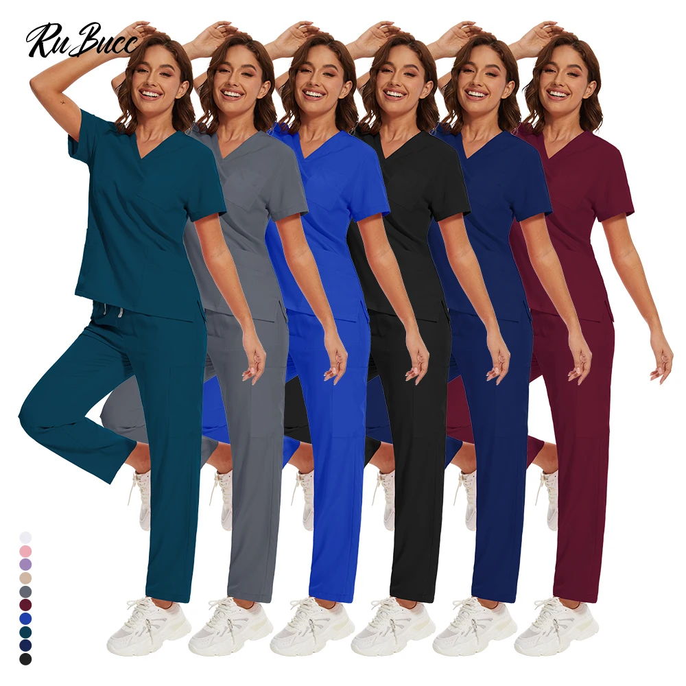 반팔 애완 동물 미용 수의학 스크럽 정장 병원 의사 유니폼 스파 유니폼 치과 진료소 의료 간호사 액세서리