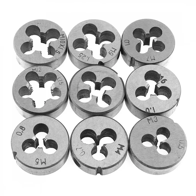 ABKP-20Pcs Hand Tools Plating Tap Dies Set Thread Plugs Taps Screw 1/16 Inch--1/2 Inch M3-M12