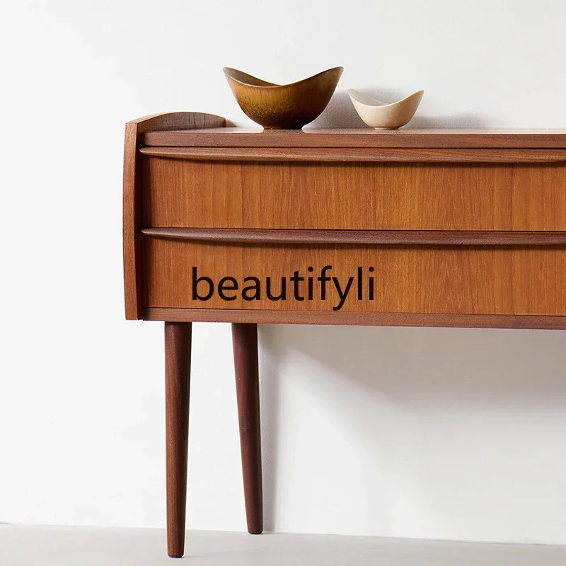 

Smt14 New Retro style drawer cherry wood storage cabinet replica simple black walnut s 14