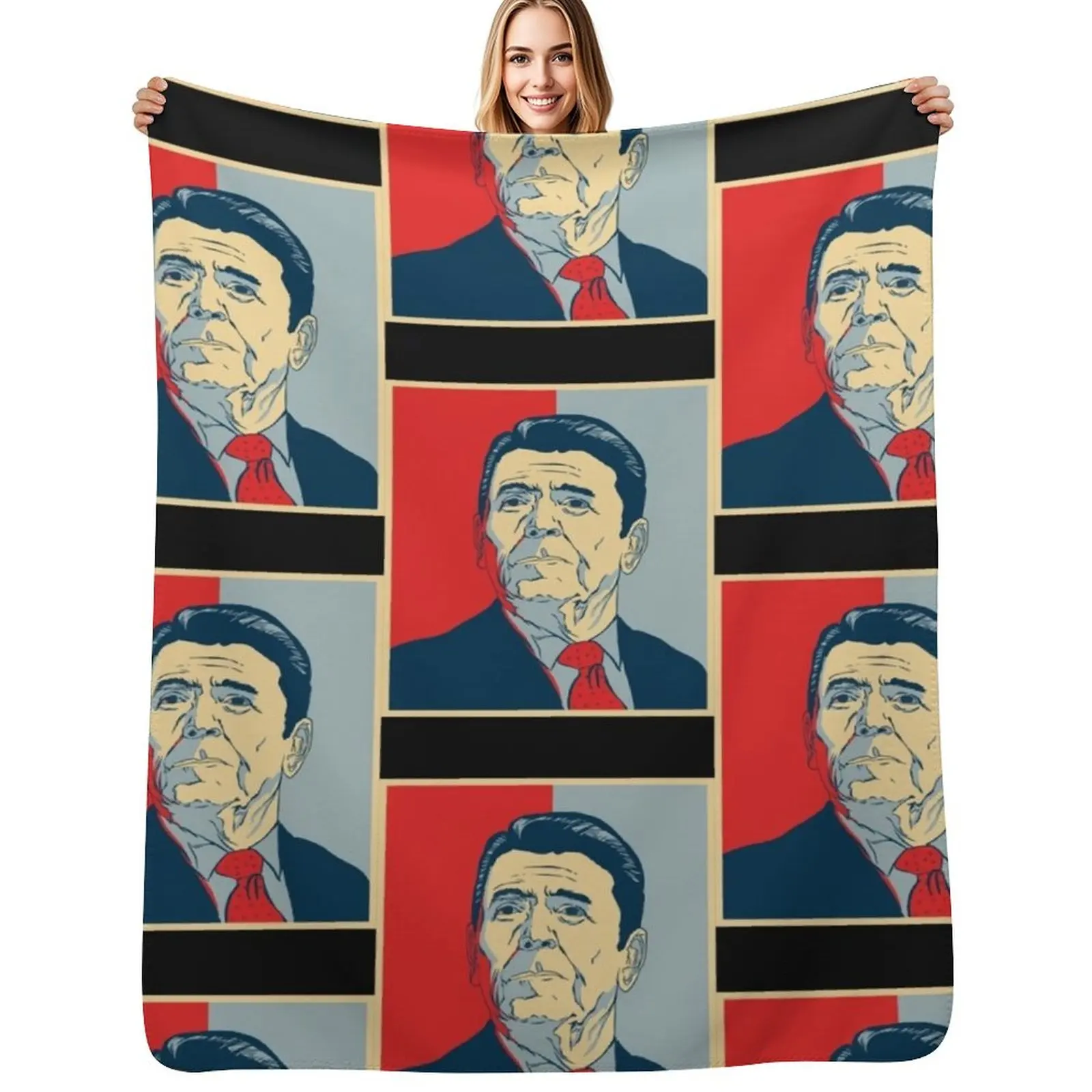 

ronald reagan Throw Blanket Soft Decorative Sofas Blankets