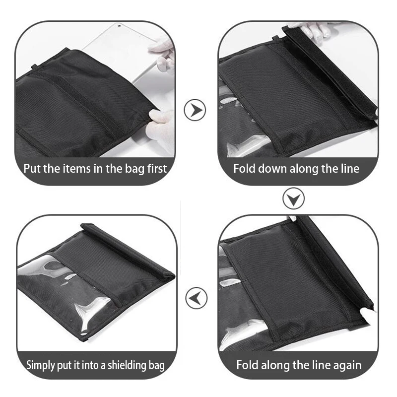 Black Faraday Bags for Laptops Premium Signal-Blocking Faraday Bag Privacy for Mobile Device or Cell Phone and Key Fob