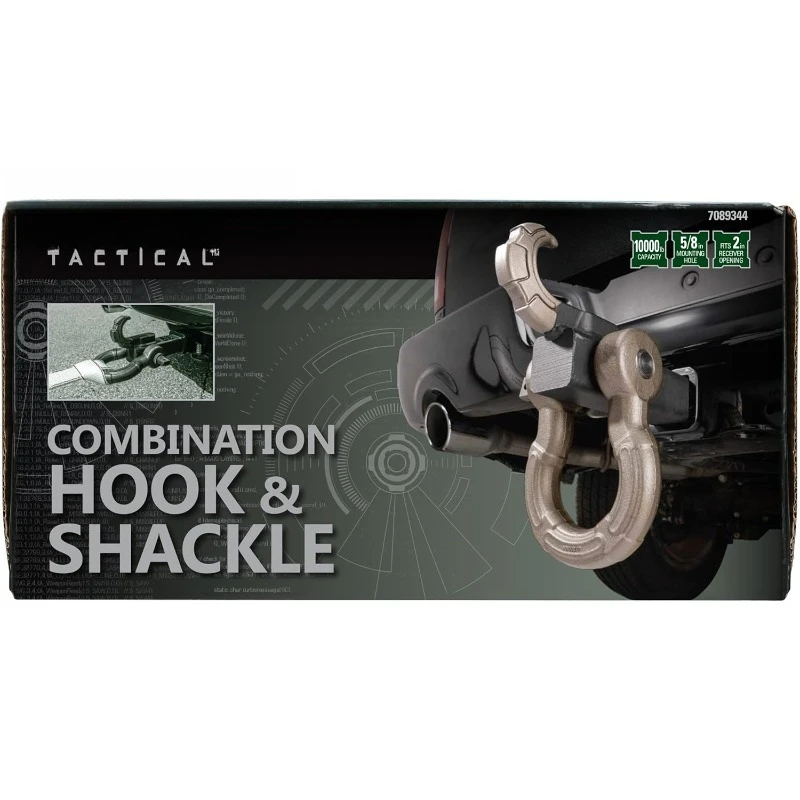 Towpower 7089344 Combinação tática de gancho e suporte para receptor de manilha