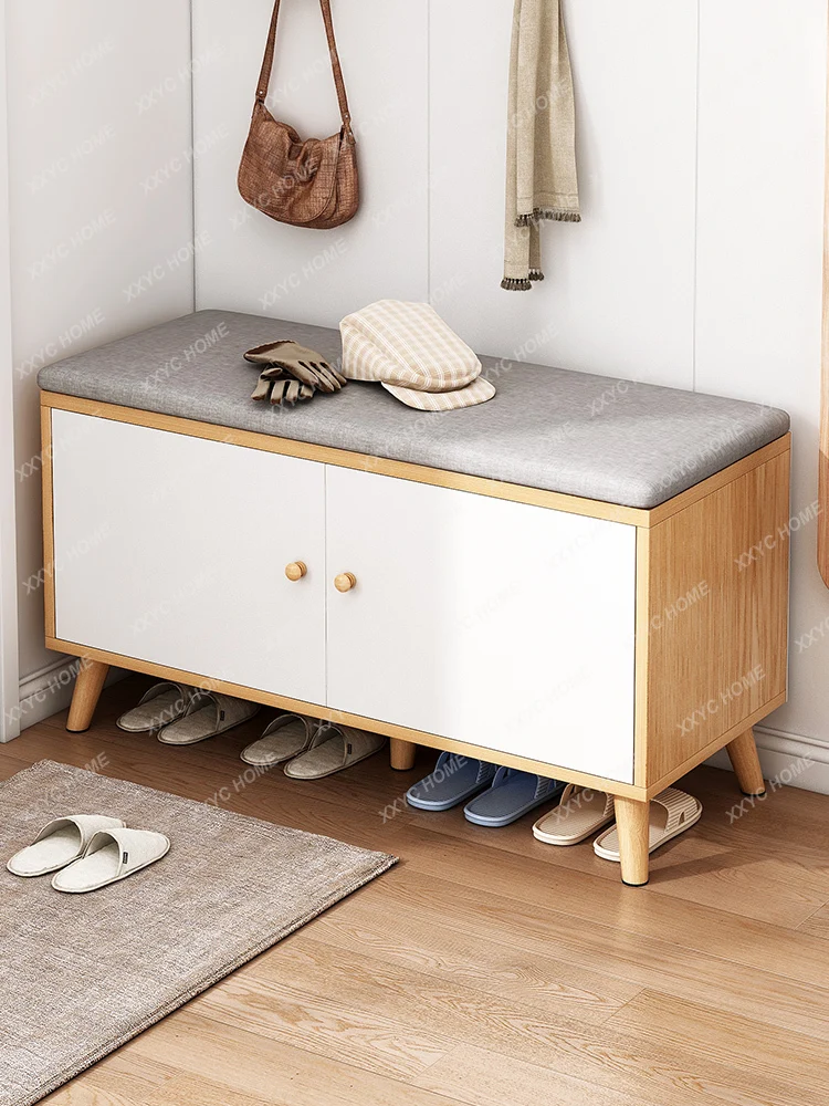 Shoe Changing Stool Household Entrance Shoe Rack Shoe Cabinet Stool Integrated Sitting Hallway Storage Footstool