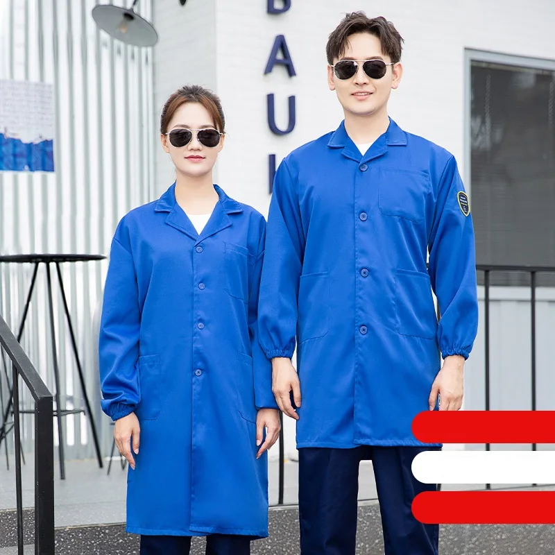 Anti-zuur en alkali Antistatische witte jas Werk Mannelijk Chemisch laboratorium Anti-corrosie Arbeidsbescherming Werkpak Elektrisch