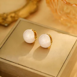 New French Fashion Simple Drop Glaze Round Ball Earrings Collection Gift Party Women Jewelry Earrings 2025