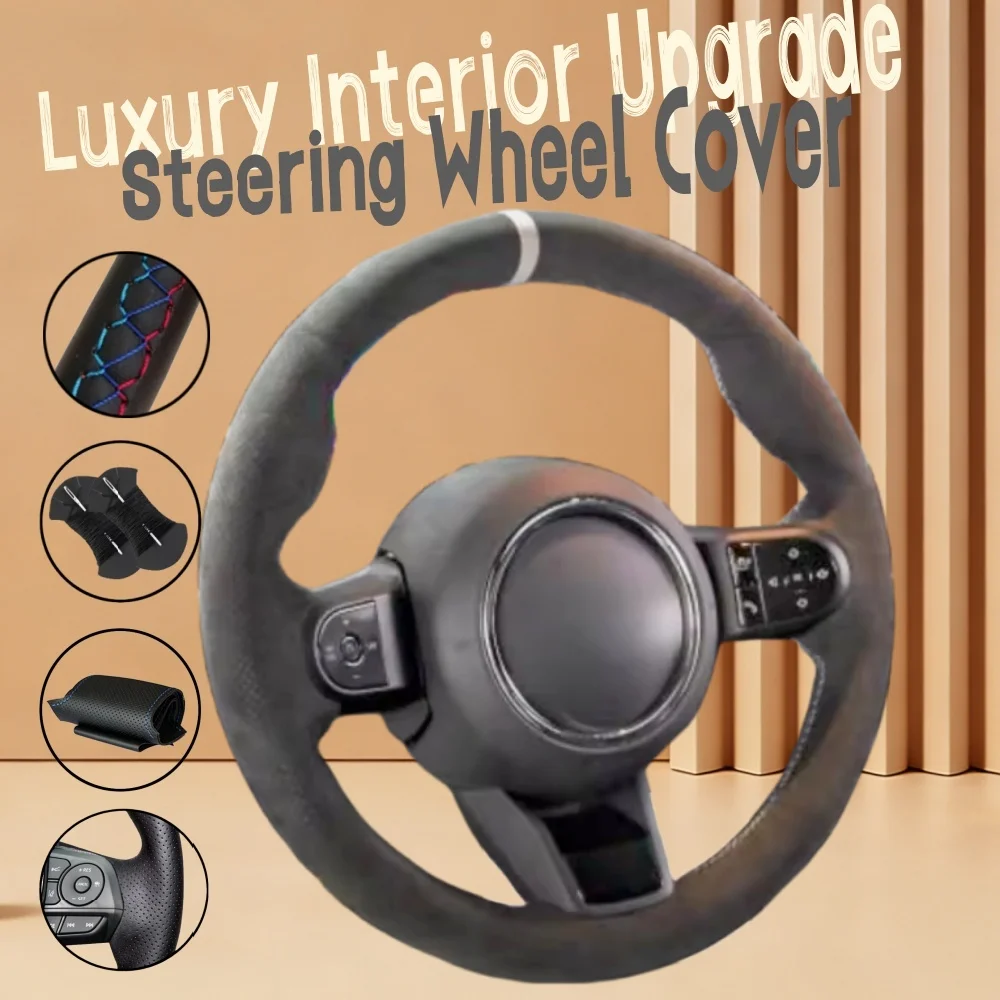 Customiz Soft Suede Leather Car Steering Wheel Cover F54 F57 Cabrio F60 Electric F55 F56 Steering Wrap Cover For Mini Clubman