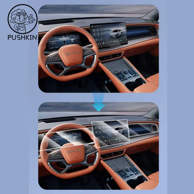 Tempered glass screen protector film For BYD Sealion 7 Sealion 07 EV 2024 2025 Car infotainment radio GPS Navigation instrument