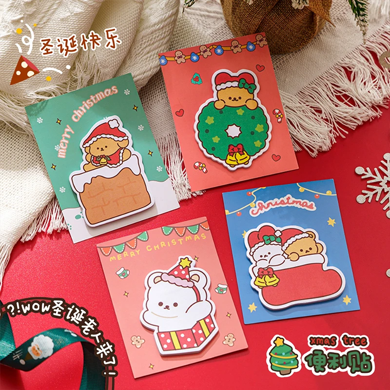 30pcs/pcs Christmas cartoon sticky notes shaped with sticky n times stickers high value sticky notes portable memo message note