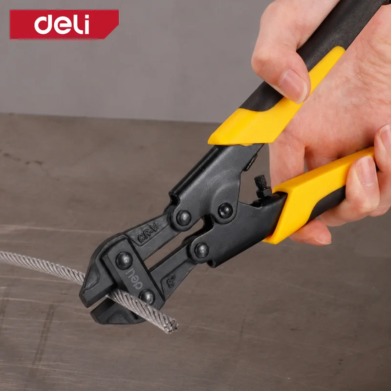 8in Mini Bolt Cutter 65Mn Forged Steel Head Special Heat Treatment TPR Soft Grip Labor-Saving Wire Shears Cable Cutter