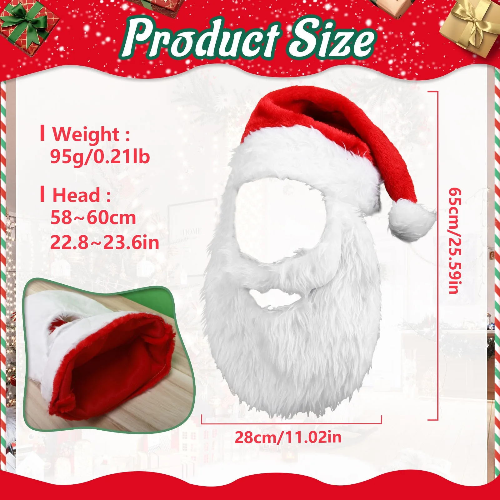 Nuovi adulti palla peluche cappello di Natale per unisex divertente barba di Babbo Natale Pom Pom berretto rosso banchetto festa decorazione natalizia regalo berretto