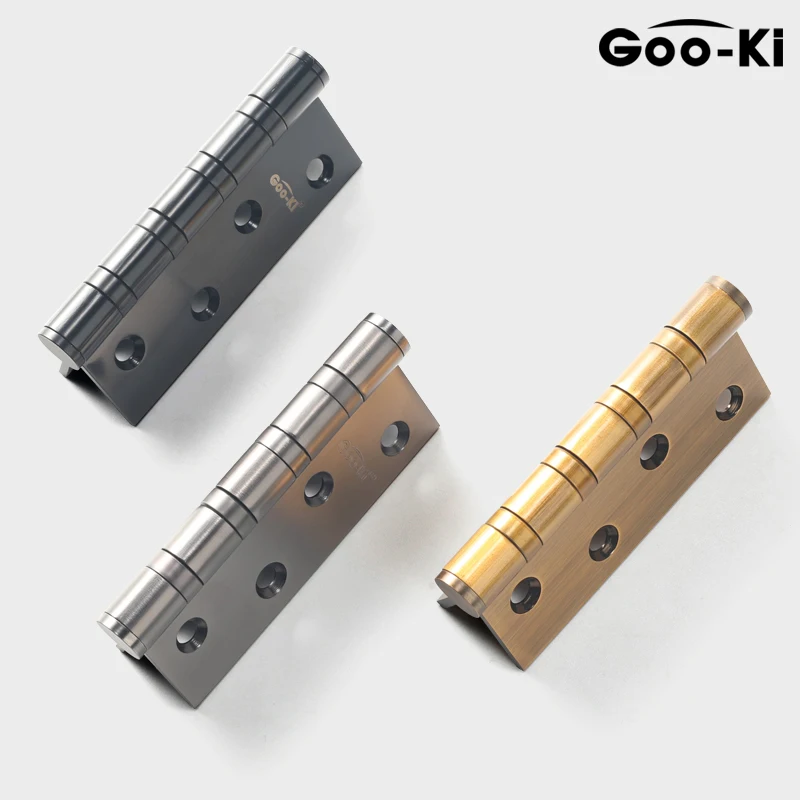 1 Pcs Goo-Ki 4 inches Modern Stainless Steel Door Hinges For Solid Wood Door for Decoration Furniture Hardware Black Hinges